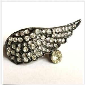 Silver Angel Wing Statement Cocktail Ring Size 7 8